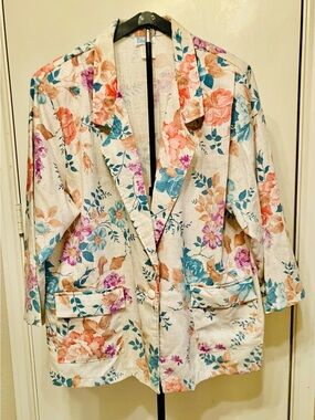 Vintage 90’s Sue Brett Oversized Floral Blazer - Size B2